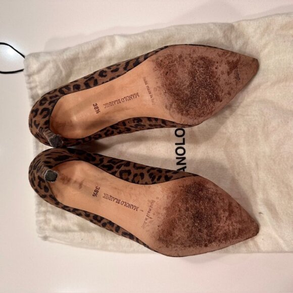 SUEDE ANIMAL PRINT MANOLO BLAHNIK LADIES SHOES (SIZE 38.5) US 7.5 - Picture 3 of 4